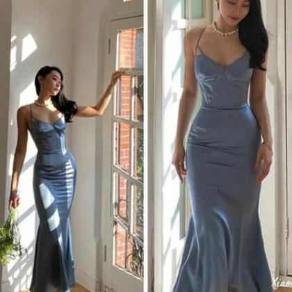 A Line Stain Evening Gown Prom Dress