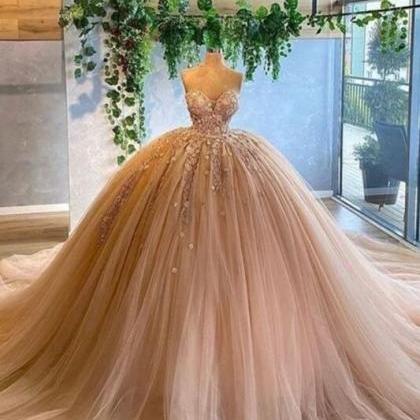 Sweetheart Ball Gown Tulle Prom Dresses