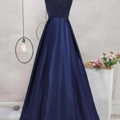 Off The Shoulder Blue Ruffles Satin Prom Dress