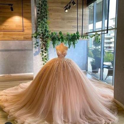 Vintage Ball Gown Pink Prom Quinceanera Dresses