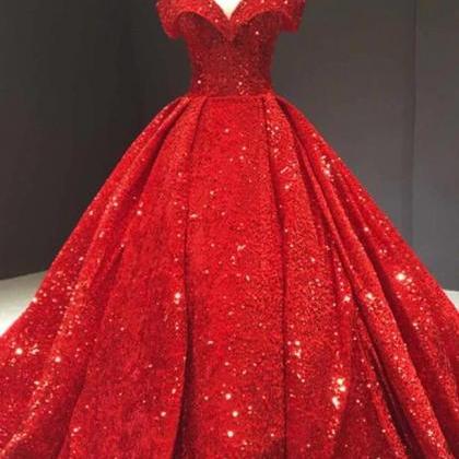 Elegant Long Sequin Quinceanera Dresses Sweet 16..