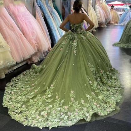 Ball Gown Lace Ball Gown Sweet 16 Dress With..