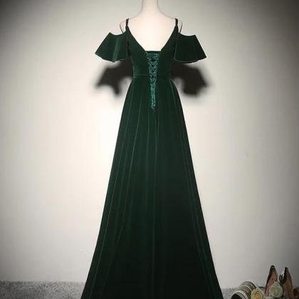 Simple Style Velvet Evening Dresses