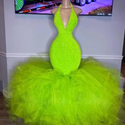 Sexy Party Dresses 2023, Green Sequin Prom Dresses