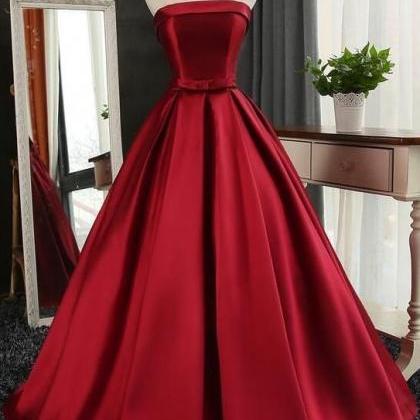 Gorgeous Simple Dark Red Prom Dresses, Formal..