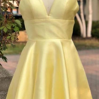 Cute Light Yellow Homecoming Dresses