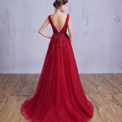Beautiful Mermaid Wine Red Prom Dresses