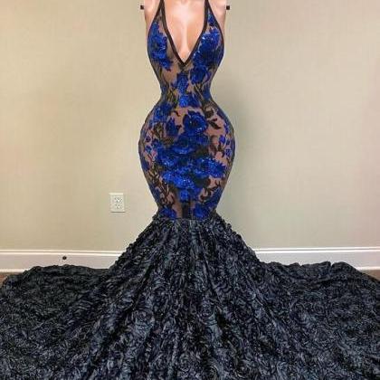 Mermaid Lace Black Long Evening Dress