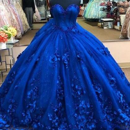 Sweetheart Floral Quince Dress Ball Gown Prom..