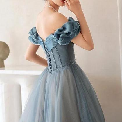 Off Shoulder Irregular A-Line Party Dress
