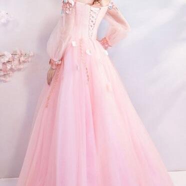Fairy Pink Butterfly Off Shoulder Prom Dress With..