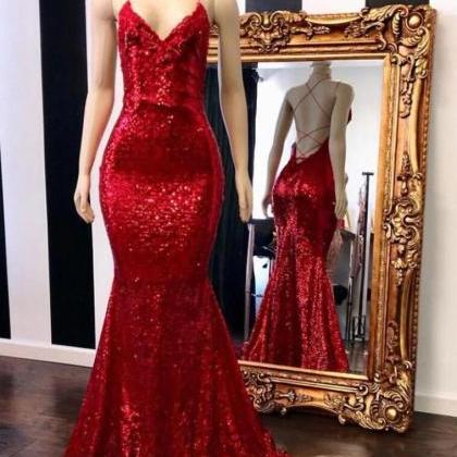 Halter Sequins Sparkle Evening Gowns Sexy Prom..