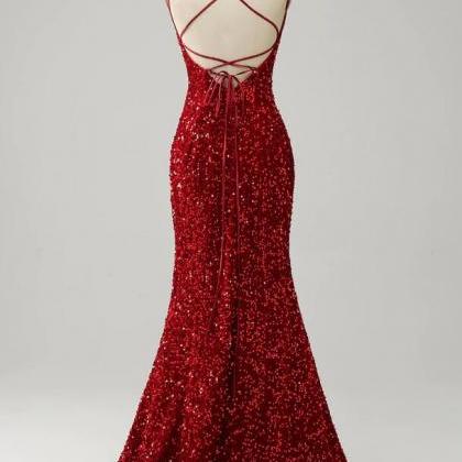Newest Red Floor-length V-neck Back strap Beading  applique elegant backless long Prom Dresses , PD0491