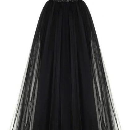 Sleeveless Maxi Tulle A - Line Regular Prom Dress mtc11a