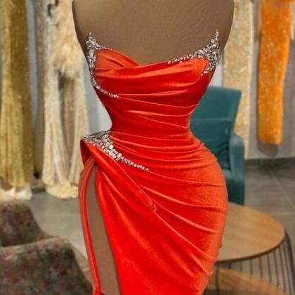 Sleeveless Sexy Mini Orange Cocktail Dresses V..
