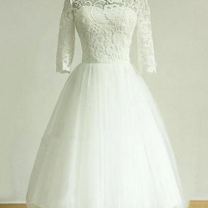 Ivory Short Sleeve Lace Wedding Dress