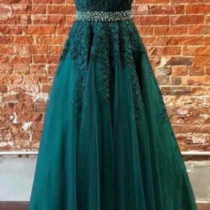 Chic A Line Country Green Prom Dresses, Formal..