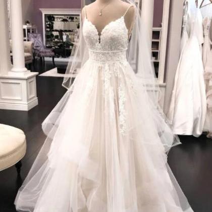 Princess Tulle Lace Long Wedding Dress