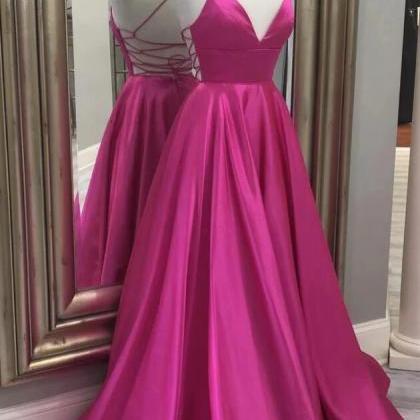Pretty A Line Backless Floor Length Prom Dresses