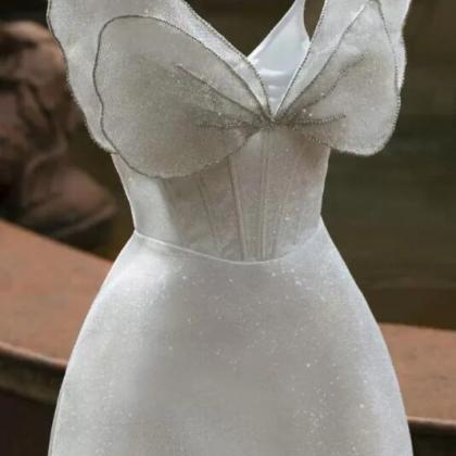 Unique Princess Strapless Short Prom Dress