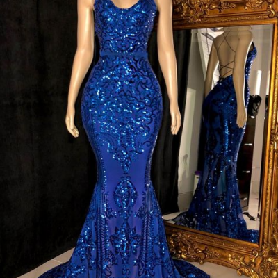 Sexy royal blue evening dresses, prom dresses