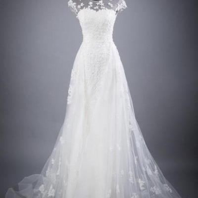 High Quality Ivory Bride Dress Lace Wedding Dress