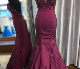 Amazing Lace Beaded V-Neck Mermaid Evening Dress Long Prom Dress    cg13242 main image 0