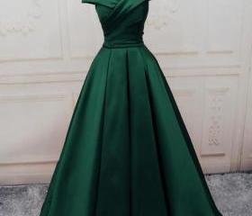 Off the Shoulder Green Long Prom Dress Y195