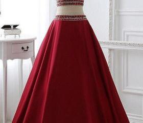 A-Line Beaded One-Shoulder Prom Dress