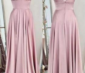 Plunging V-Neck Long Sleeve Velvet Dress Dusty Rose main image 1