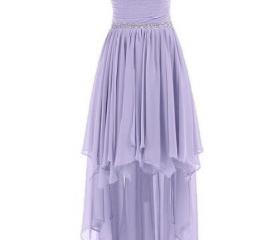 Lovely Lavender High Low Lace Party Dress main image 0