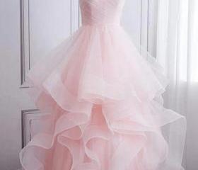 Off the Shoulder Long Tulle Gown with Sweetheart Neck Blushing Pink Plus Size main image 1
