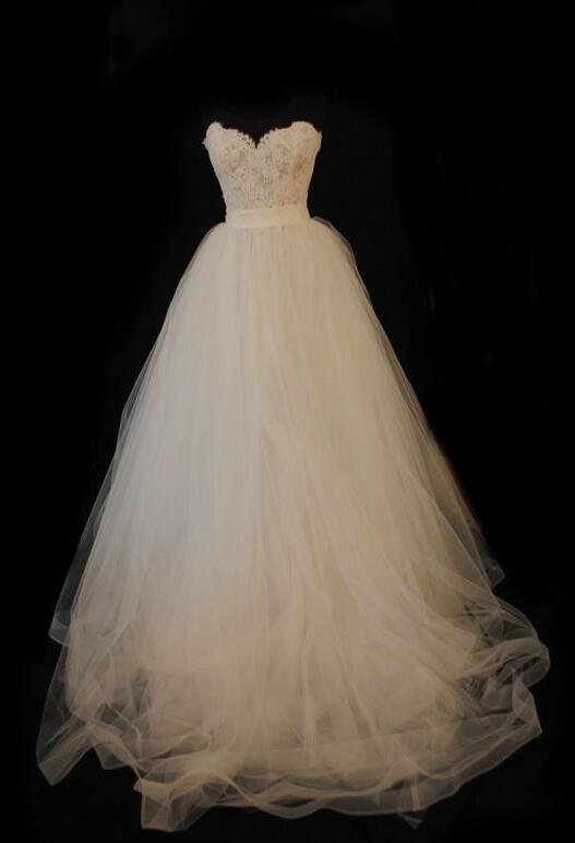 Gorgeous Ivory Wedding Dress, Sweetheart Wedding Dress, Lace And Tulle Wedding Dress, High Quality Wedding Dresses, Bridal Dresses