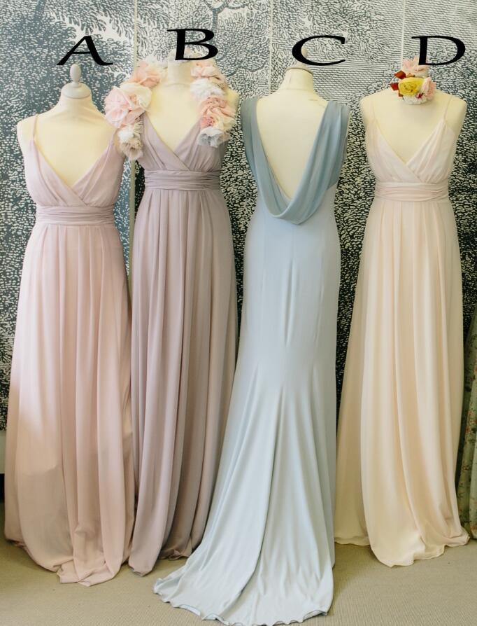 Beauty Floor-length Bridesmaid Dresses, Spaghetti Straps Long Bridesmaid Dresses, Chiffon Bridesmaid Dress,bridesmaid Dresses