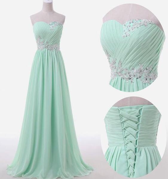 Mint Green Bridesmaid Dress,sexy Prom Dress,sweetheart Bridesmaid Dress,backless Prom Dress,chiffon Prom Dress,a-line Evening Dress