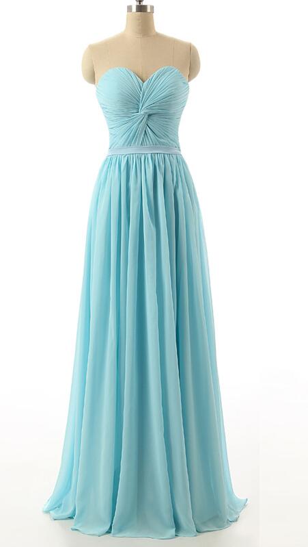 Custom Made Sweetheart Neckline Ruched Front Knotted A-line Evening Dress, Prom Dress