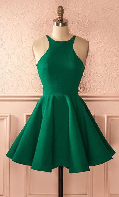Greenbackless Homecoming Dress,party Dress,short Prom Dress,women Homecoming Dress,green Prom Dress,satiin Prom Dresses