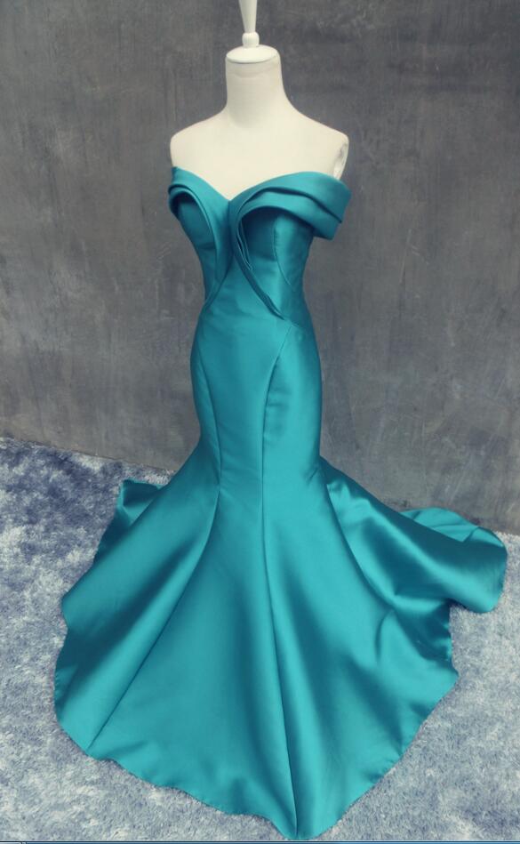 Mermaid Satin Elegant Prom Dresses , Prom Dress,sweetheart Neck Floor Length Party Dresses