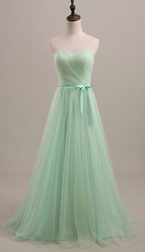 Light Green Long Bridesmaid Dress,tulle Prom Dresses, Bridesmaid Dress,party Dresses Floor Length