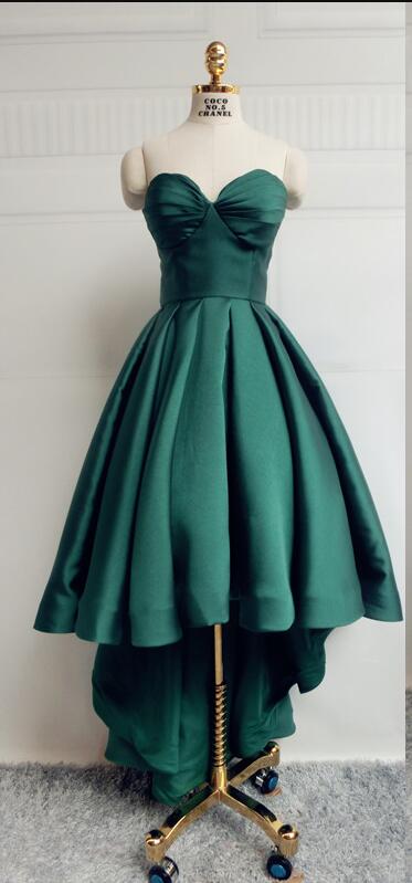forest green high low dress BABARONI BABARONI Acetate Satin Dark Green Bridesmaid Dresses Cowl Neck Floor-length Spaghetti Straps Pleated with Slit Sheath, Dark Green / US18