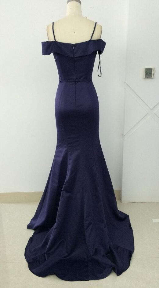 Navy Blue Prom Dress,formal Dress,off The Shoulder Sheath Prom Dress,mermaid Prom Dress,stain Prom Dress