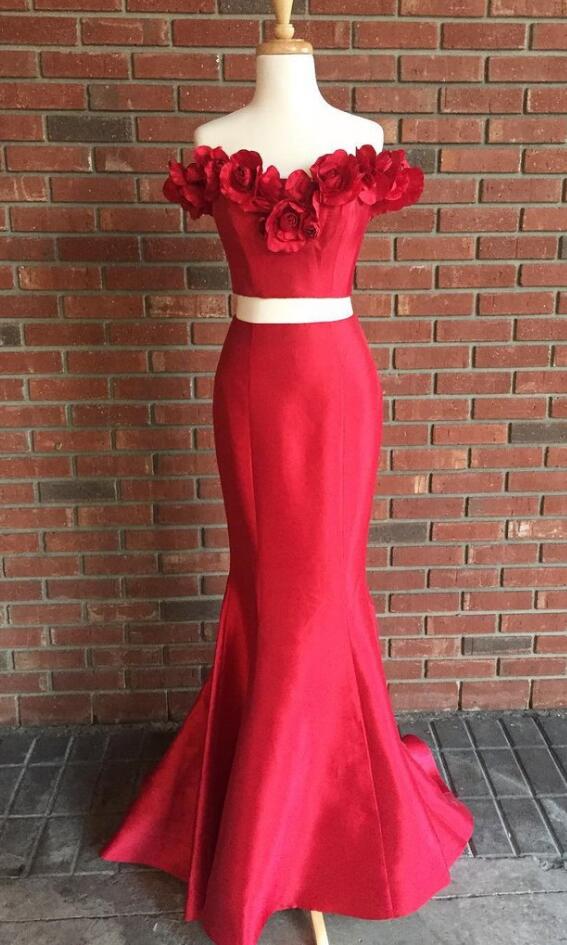 Two Pieces Prom Dress,long Prom Dress,sexy Prom Evening Dress,stain Prom Dress,sexy Prom Dress,simple Prom Dress