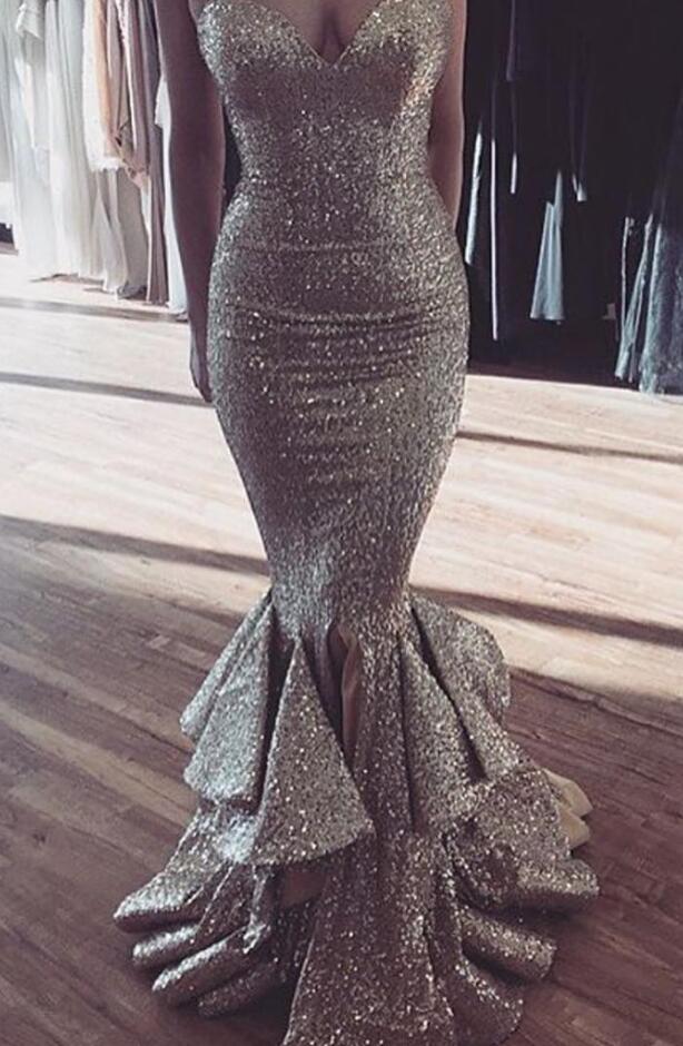 silver sparkly mermaid dress