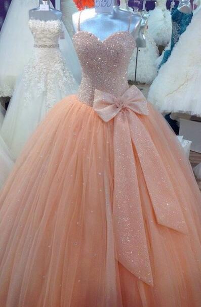 Custom Made Pink Prom Dress,ball Gown Prom Dress, Sweetheart Neckline Prom Dresses, Pink Ball Gown Dresses