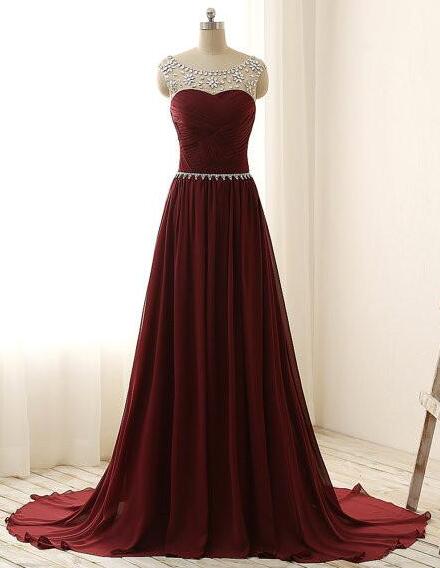 Burgundy Prom Dress Long, Beaded Crystals Prom Dresses,mermaid Party Dress, Red Prom Dresses , Graduation Party Dresses, Formal Dress For Teens,