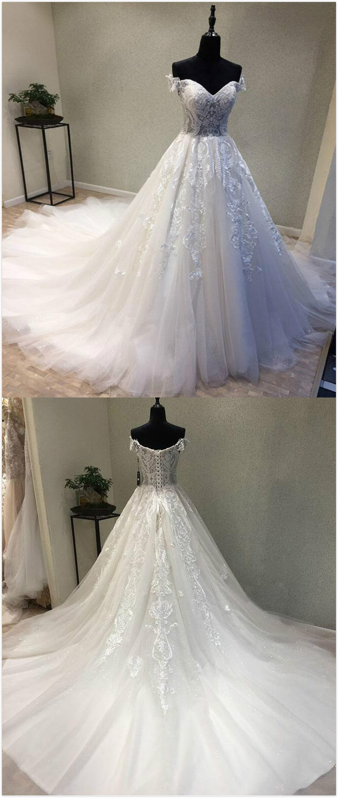 Elegant Off Shoulder Lace Wedding Dress,tulle Bridal Gowns, Long White Wedding/prom Dress,mermaid Wedding Dress