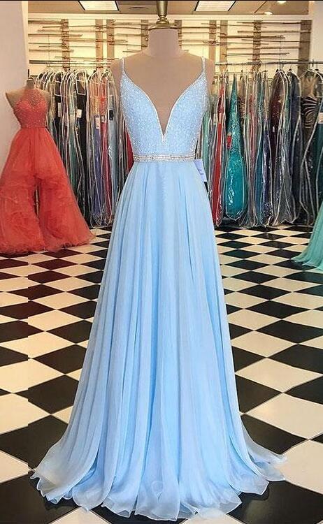 Light Blue Prom Dress,chiffon Prom Dress,mermaid Prom Dress,v Neck Prom Dress,a-line Prom Dress With on Luulla Light Blue Prom Dress,chiffon Prom Dress,mermaid Prom Dress,v Neck Prom Dress,a-line Prom Dress With on Luulla