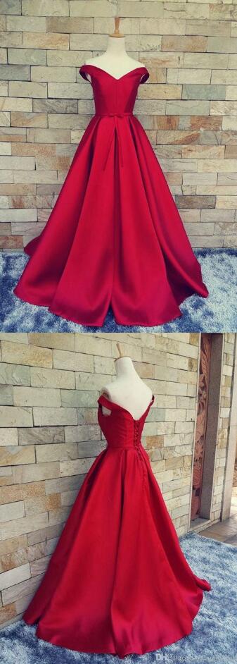 Beauty V Neck Stain Prom Dress,sexy Prom Dresses, Prom Dress,long Homecoming Dress,red Ball Gown Prom Dress,formal Dress