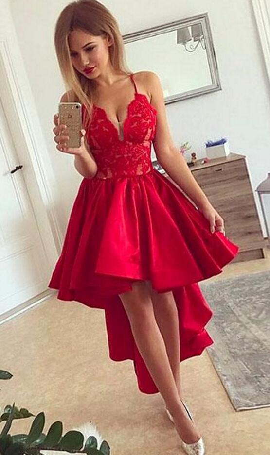 teenage girl red dress