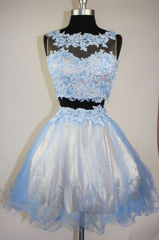 Two Pieces Classy Homecoming Dress,lace Homecoming Dress,short Prom Dress, Homecoming Dresses
